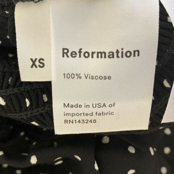 NWT Reformation Black White Polka Dot Selene Minnie Dress XS - Picture 4 of 7